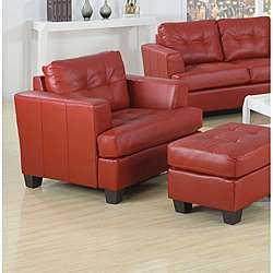 Acme Red Bonded Leather Chair  