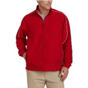  Greg Norman Full Zip Jacket with Piping, Cardinal, Large 