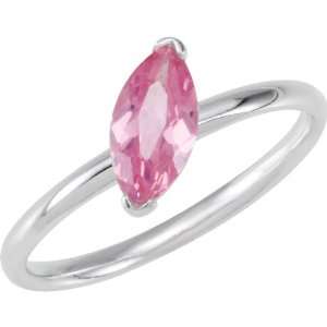  50894 Silver Size 09.00 Stackable Fashion Marquise Pink Cz 