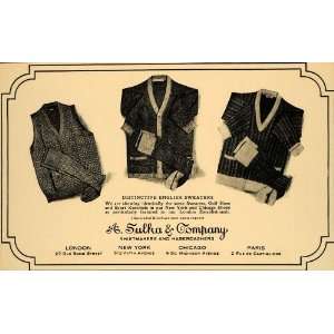  1931 Ad A Sulka Shirtmaker Haberdashers Sweater Clothes 