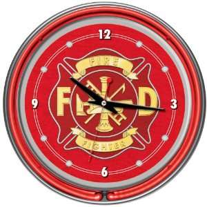  Best Quality Fire Fighter 14 Inch Neon Wall Clock 