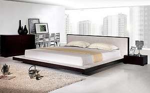 Comfy Japanese Style Platform Bed Queen Size and Memory Foam Mattress 