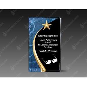  Blue Carved Star Acrylic Award 