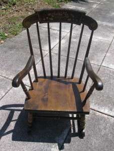 Vintage S Bent & Bros Colonial Childs Rocking Chair  