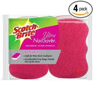   Ultra Nailsaver Absorbent Scrub Sponge U 3002 C, 2 Count (Pack of 4