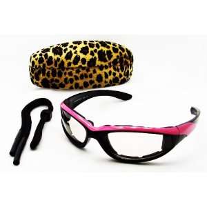 Pink Frame Transition Photochromic Clear to Smoke Motorcycle Biker 