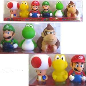  Mario Bro Set of 6 Super Mario Party Vinyl Figures Toys 