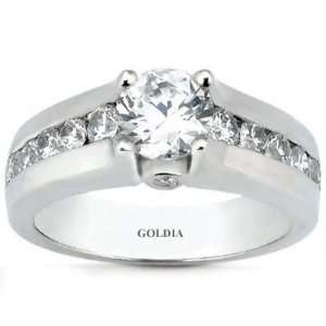  0.88 Ct. Diamond Engagement Ring with Side Diamonds 