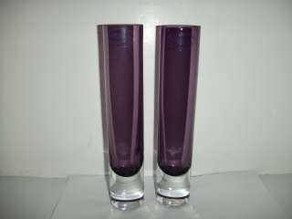 Set Of 2 Badash Purple Crystal Vases Hand Made In Poland  
