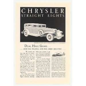  1931 Chrysler Straight Eight 5 Passenger Sedan Print Ad 