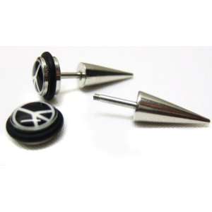 Fake Expander Peace Sign Stainless Steel 