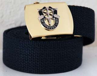 US Army Special Forces Blue Belt & Brass Buckle  