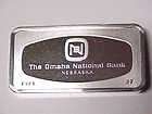 Omaha National Bank Nebraska 2 Troy Ounce Sterling Silver Bar   1971
