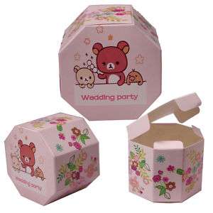 100 pcs Shallow Pink Octagon Gift Boxes Wedding Box  