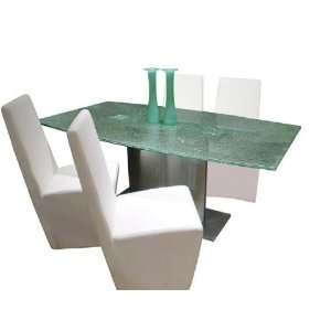  Creative Images T806CK Crackled Glass Top Dining Table 