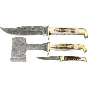 Marble Knives 516D Damascus Knife/Axe Trio  Sports 