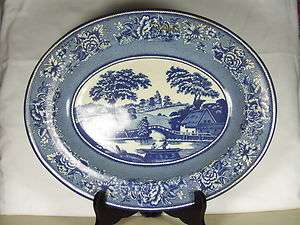   Decorated Ware England 13 Tin Wall Plaque Hanging Oval Platter Plate