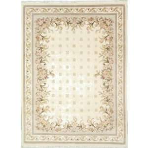  89 x 1111 Ivory Hand Knotted Wool Royal Tabriz Rug