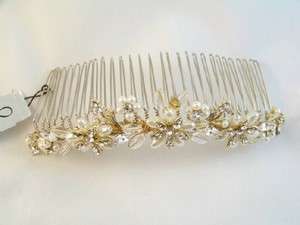 Gold Wedding Tiaras Pearl Decorative Hair Combs Bridal Headpieces H150 