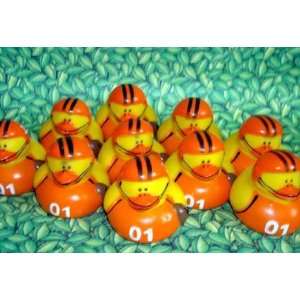  12 Football Rubber Ducks Orange Shirts 