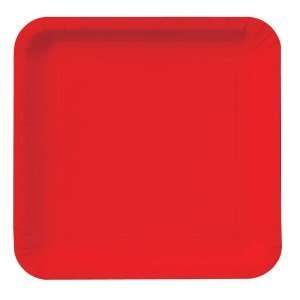 Classic Red (Red) Square Dessert Plates (18) Party 