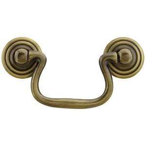 Hardware Knobs and Pulls. 2 1/2 Solid Brass Swan neck Bail Pull in 