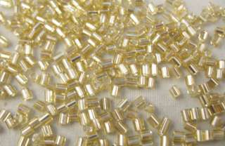 80g (5300pcs)gold lined tube glass seed beads W19548  