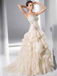  Beautiful Hot Custom Chapel Wedding Dress Bridal Gown 