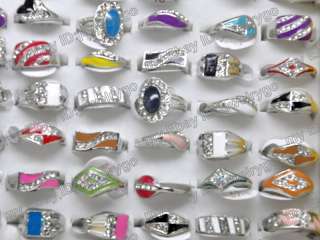 wholesale jewelry lots 10 mix fashion crystal rings HE3  