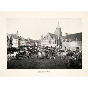  1900 Print Horse Fair Festival Guibray France Cityscape 