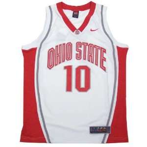  Nike Ohio State Buckeyes #10 White Replica Basketball 
