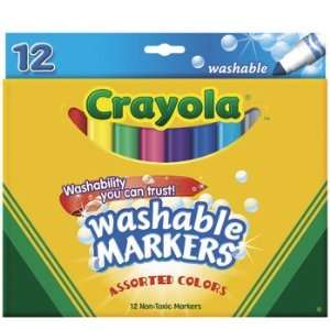  Crayola Washable Conical Tip Markers   12 Colors   Art 
