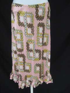 JADE Pink Printed Ruffle Skirt Sz XS  