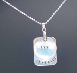 Hand Stamped Personalize Sterling Silver Double Pendant  