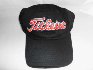 BRAND NEW Titleist Unstructured Black Hat Ball Cap, BLACK/RED WHITE 0 