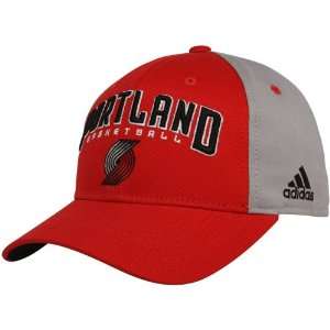 com adidas Portland Trail Blazers Red Gray Brotherhood Adjustable Hat 