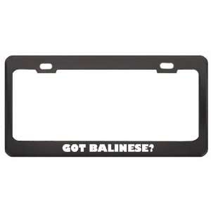Got Balinese? Language Nationality Country Black Metal License Plate 