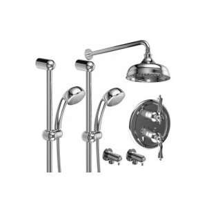Thermostatic System with 2 Hand Shower Rails and Shower Head 