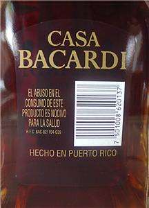 Casa Bacardi Rum Special Reserve W/Wood Case   Rare Special Edition 