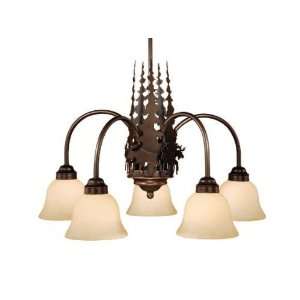   Bronze Yellowstone Indoor Rustic / Country Five Light Down Ligh