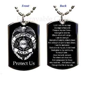 Police Policeman Prayer Your Protection (Stainless Steel)Medal Pendant 