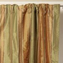 Silk Taffeta Satin 52 inch Stripe Curtain Panels (India)   