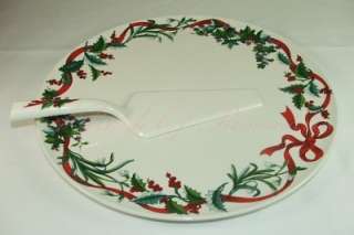   Stewart Holiday Garden Cake Plate and Server Set 689439062720  
