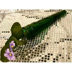  Glass Wall Pocket Flower Bud Vase   Emerald Green