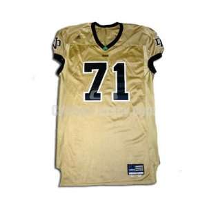  Gold No. 71 Game Used Notre Dame Adidas Football Jersey 