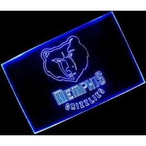  NBA Memphis Grizzlies Team Logo Neon Light Sign (Blue 