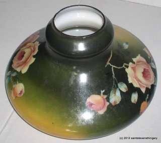 Antique Painted Roses 10 Tam O Shanter Kerosene Oil Lamp Shade  
