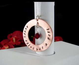 Copper & Sterling Silver Double Disc Washer Hand Stamped Personalized 