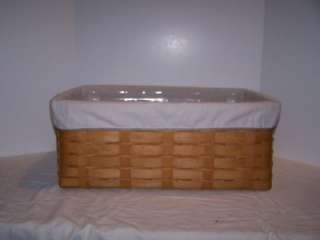   RETIRED Large Rectangle Storage Basket WB + Protector + FLAX Liner