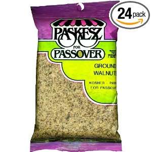 Paskesz Ground Walnuts, 4 Ounce Bags (Pack of 24)  Grocery 